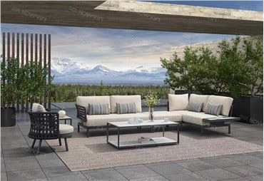 Howvin بیرونی بنے ہوئے رسی تفریحی صوفہ آؤٹ ڈور گارڈن صحن واٹر پروف ڈیزائن صوفہ