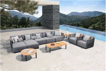 ہوون ولا آؤٹ ڈور لیزر سوفا گارڈن رتن ٹی ٹیبل کا مجموعہ